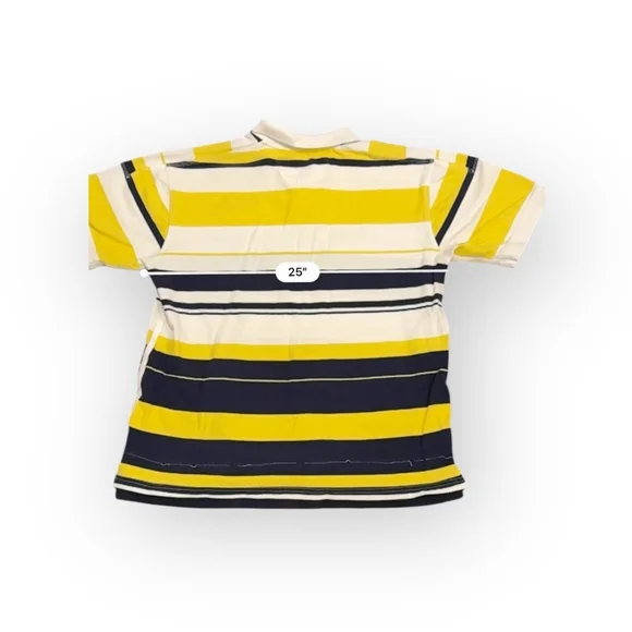 Vintage Marithé François Girbaud Men’s Polo Yellow/Navy/White Striped Sz XXL​ - Picture 4 of 7